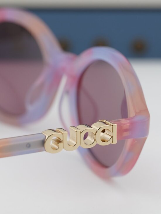 Gucci GG2153S 005 Oval Sunglasses – Pink Havana / Violet main image 9